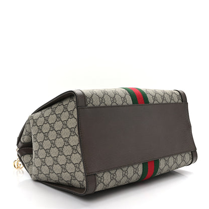 Gucci GG Supreme Monogram Web Medium Ophidia Tote Bag Brown 3 of 10
