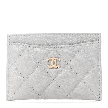 Chanel Caviar Quilted Card Holder Grey 1 of 7