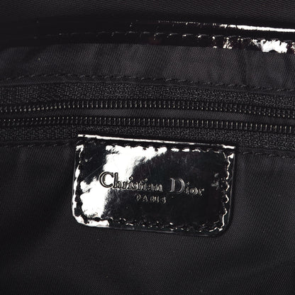Christian Dior Canvas Patent Calfskin Saddle Bag Black 6 of 8