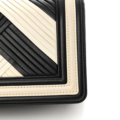 Chanel Calfskin Pleated Small Boy In Rome Flap Black White 15 of 15