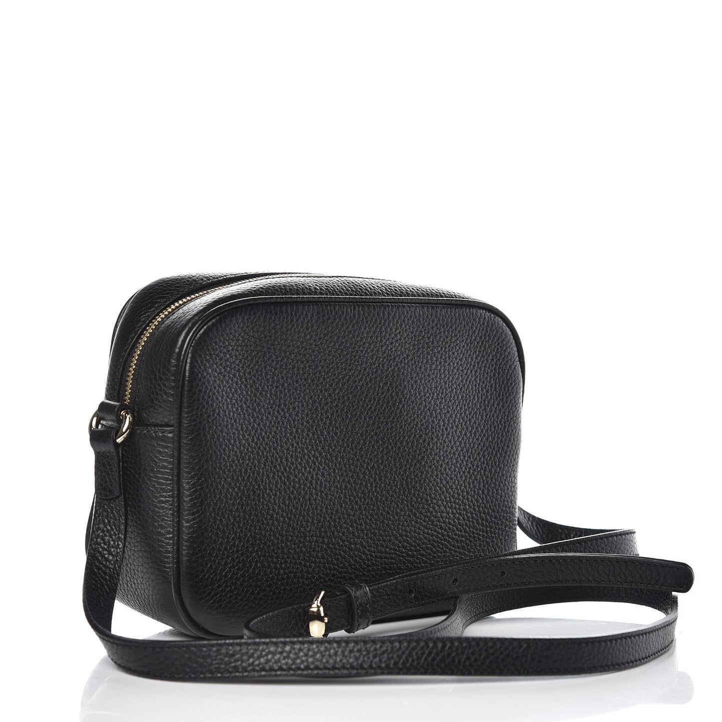 Pebbled Calfskin Small Soho Disco Bag Black