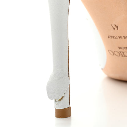 Jimmy Choo Calfskin Studded Love Pumps 41 Latte Silver 8 of 8