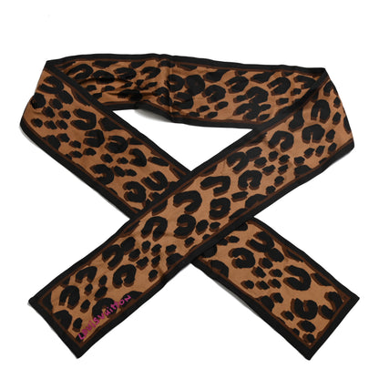 Louis Vuitton Silk Leopard Bandeau Scarf Marron 1 of 3