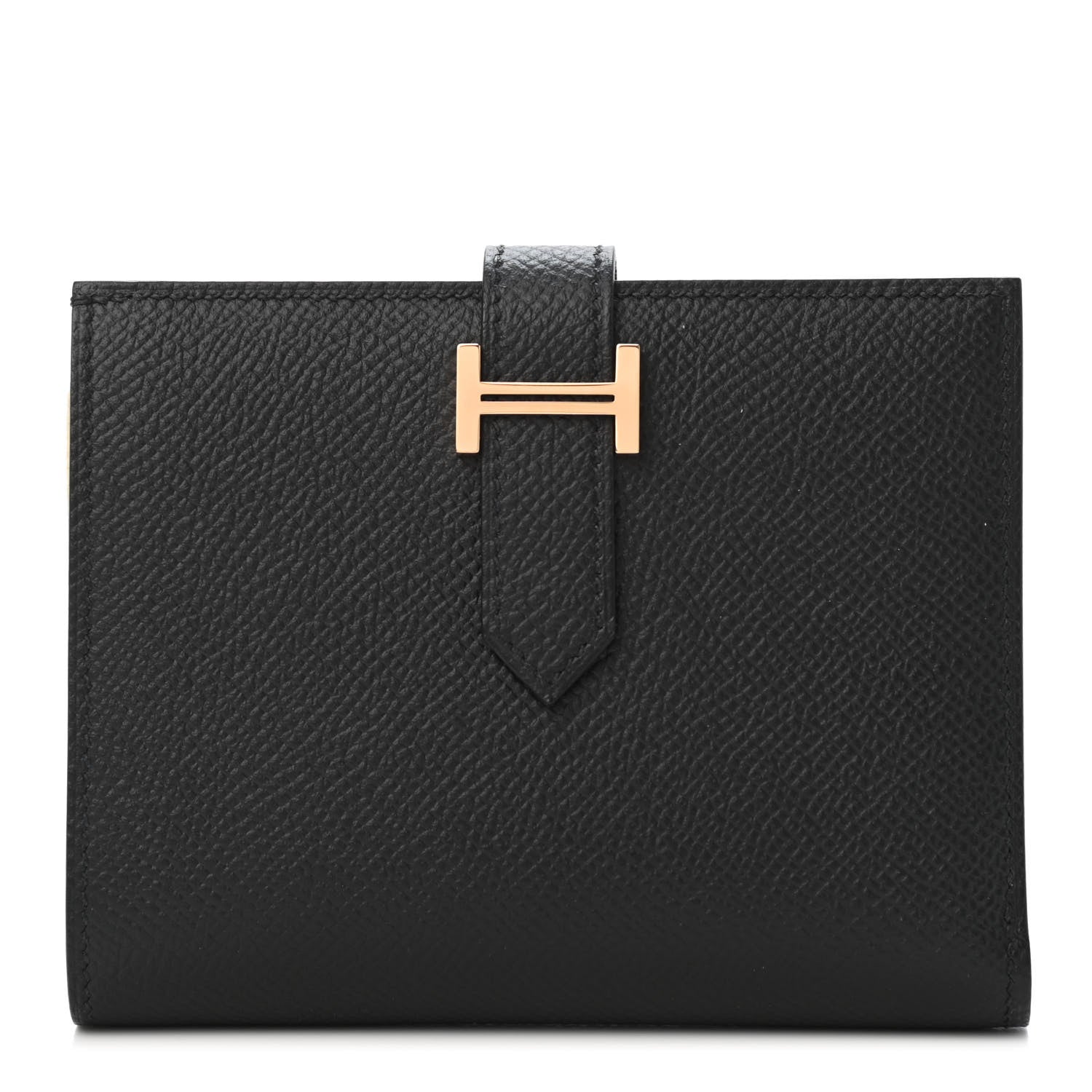 Hermes Epsom Bearn Compact Wallet Black 1 of 4