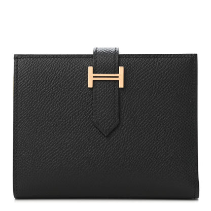 Hermes Epsom Bearn Compact Wallet Black 1 of 4