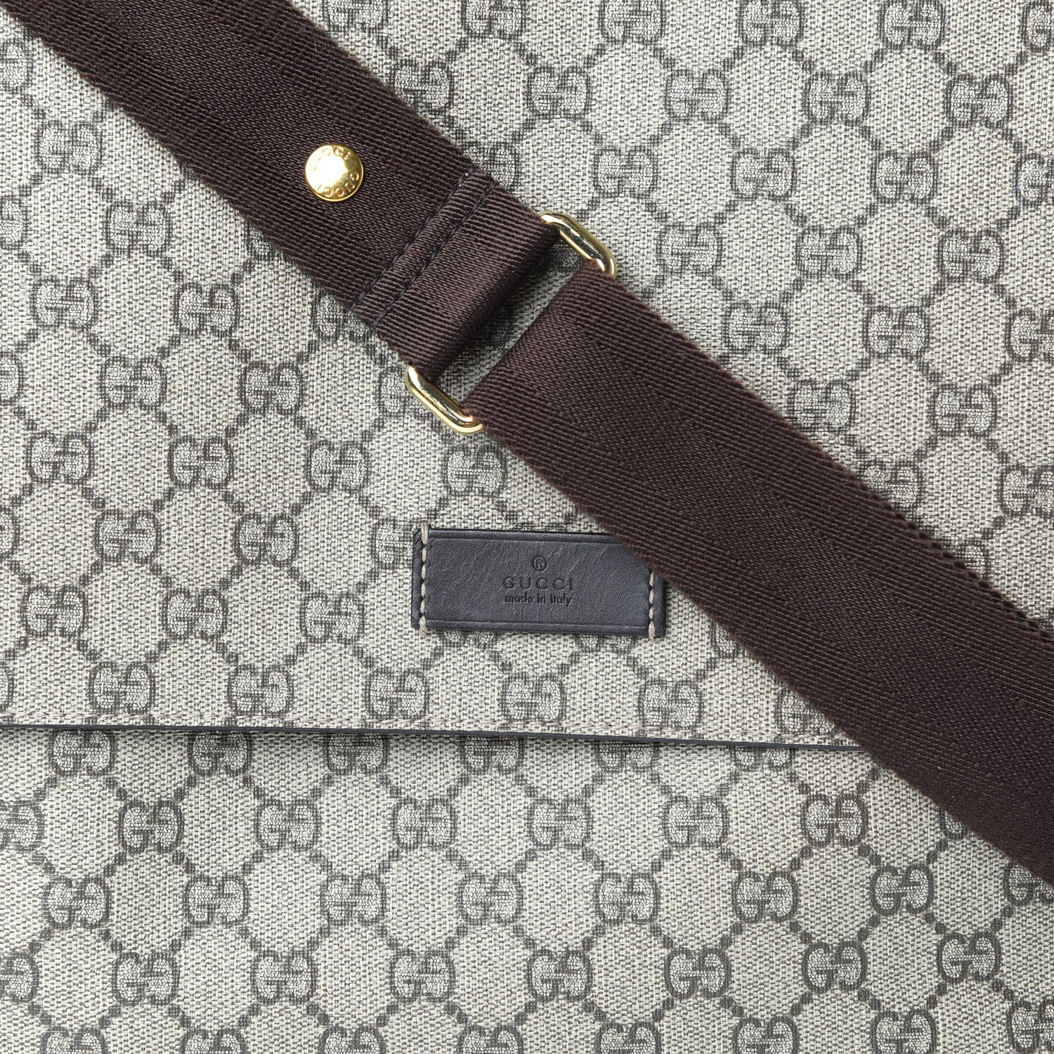 Gucci GG Plus Monogram Messenger Diaper Bag Dark Brown 10 of 11