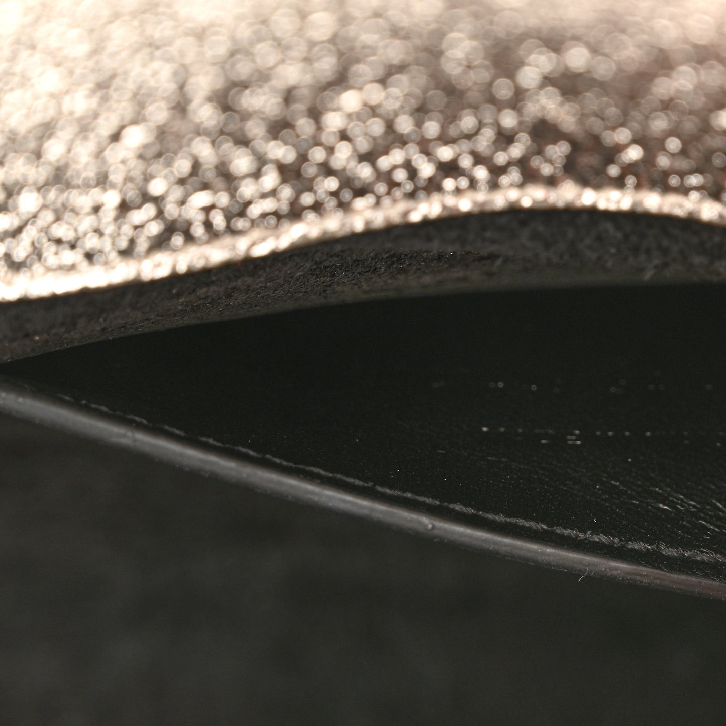 Metallic Calfskin  Star Studded Monogram Wallet on Chain Pale Gold