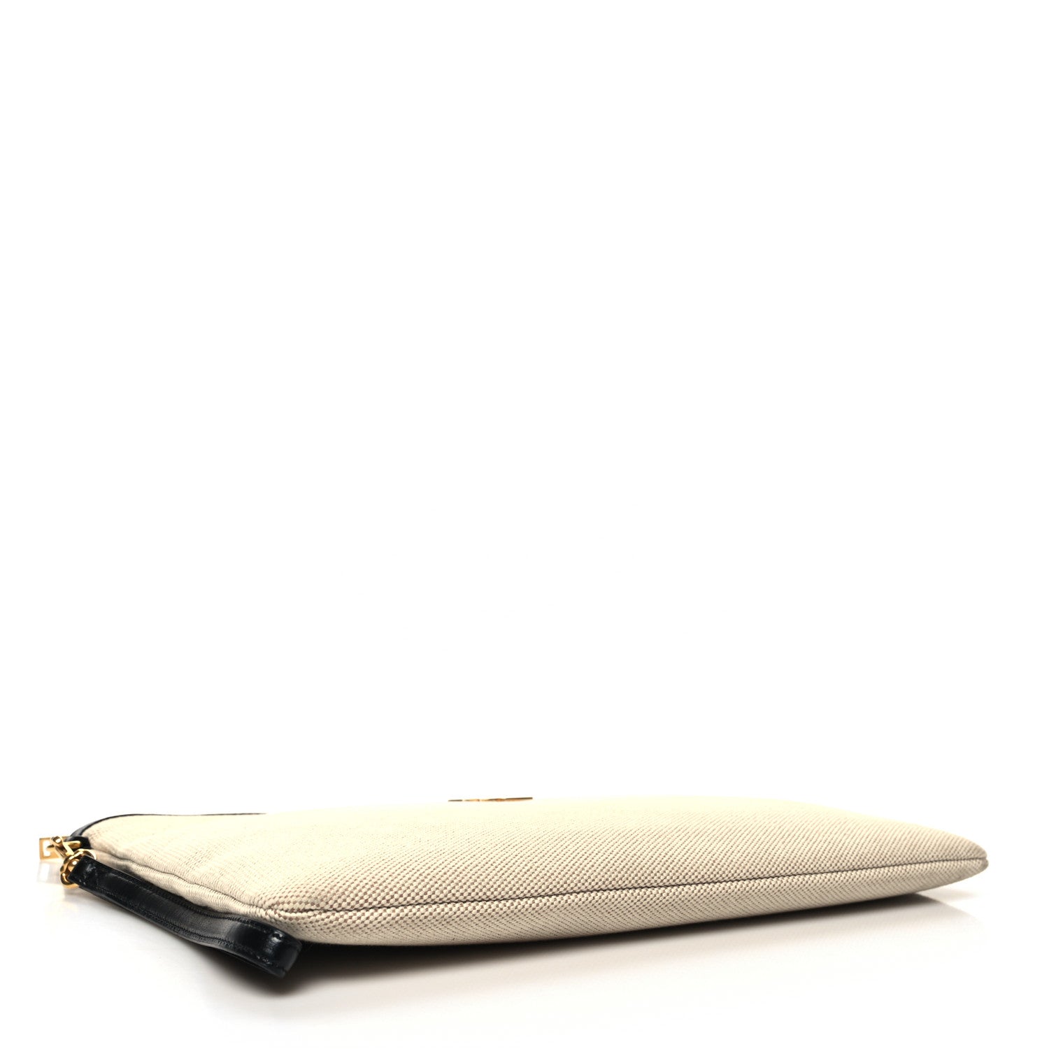 Saint Laurent Canvas Monogram Zipped Pouch Beige Black 4 of 11