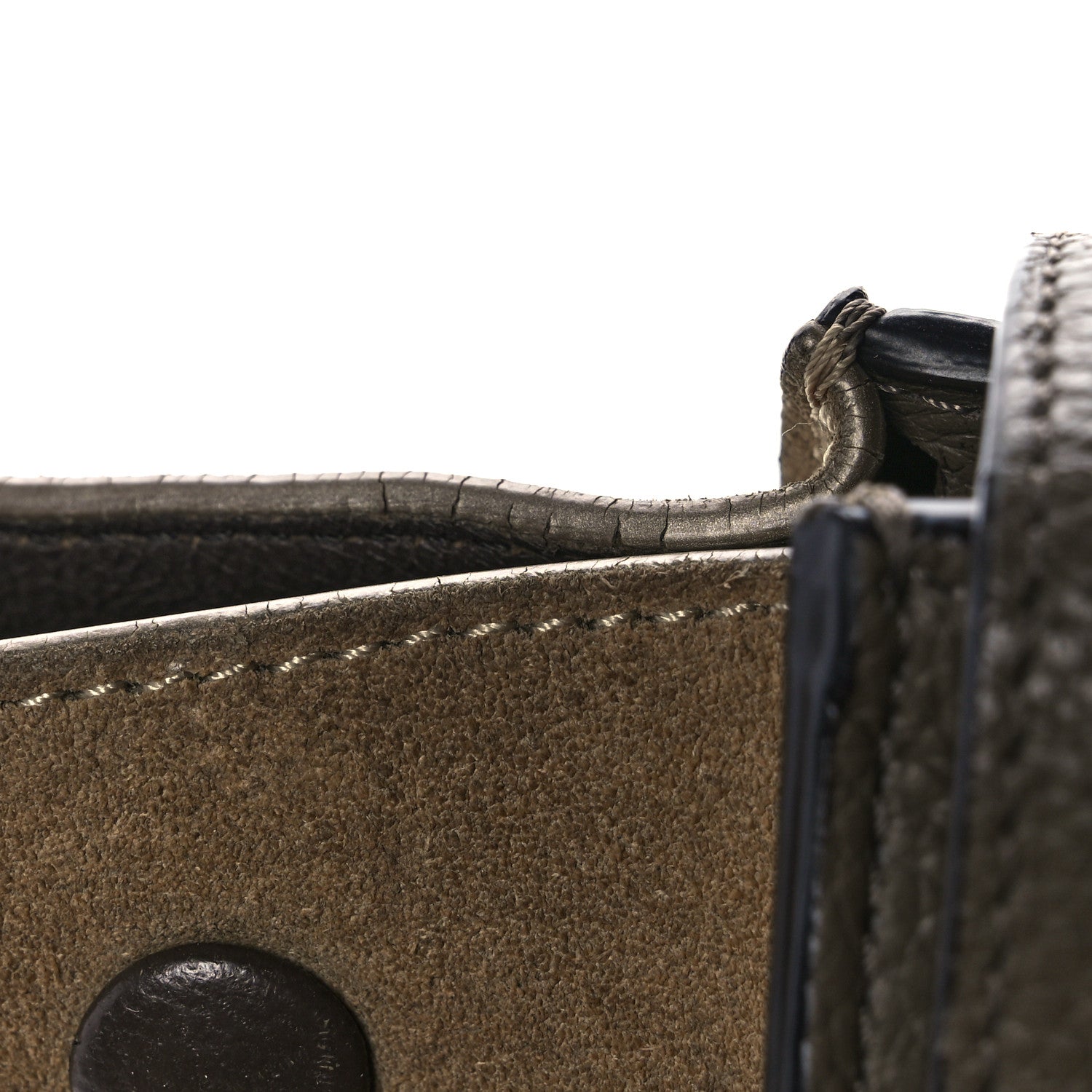 Celine Drummed Calfskin Suede Medium Trapeze Souris 26 of 26