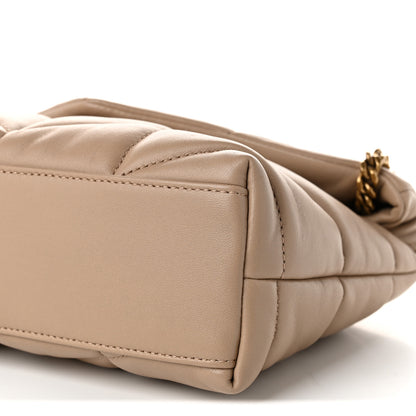 Saint Laurent Lambskin Quilted Toy Loulou Puffer Monogram Chain Satchel Dark Beige 10 of 10