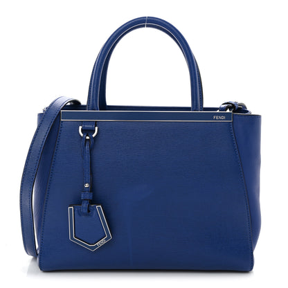 Fendi Vitello Elite Petite 2Jours Tote Blue Neon 1 of 15