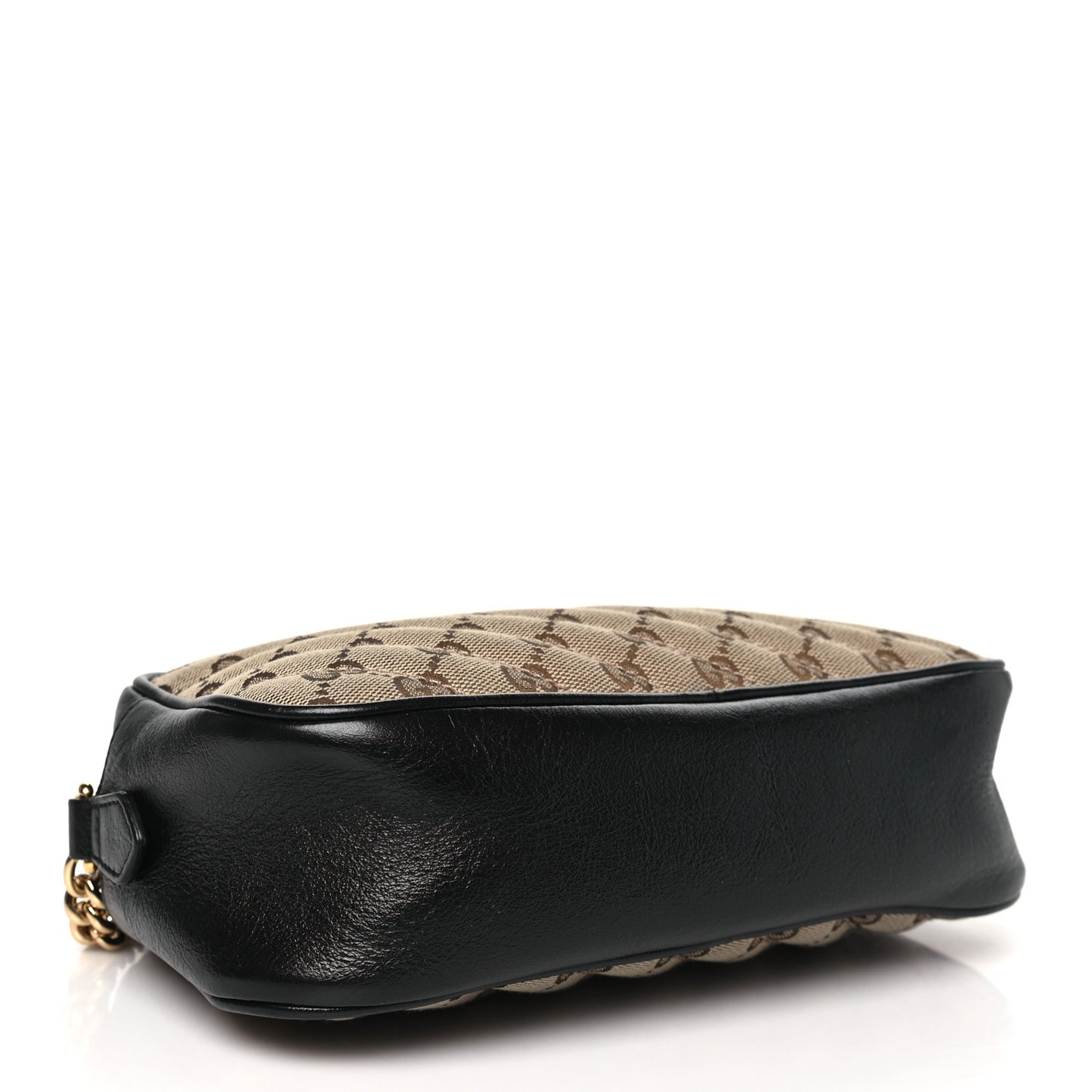 Monogram Matelasse Diagonal Small GG Marmont Chain Shoulder Bag Beige Black