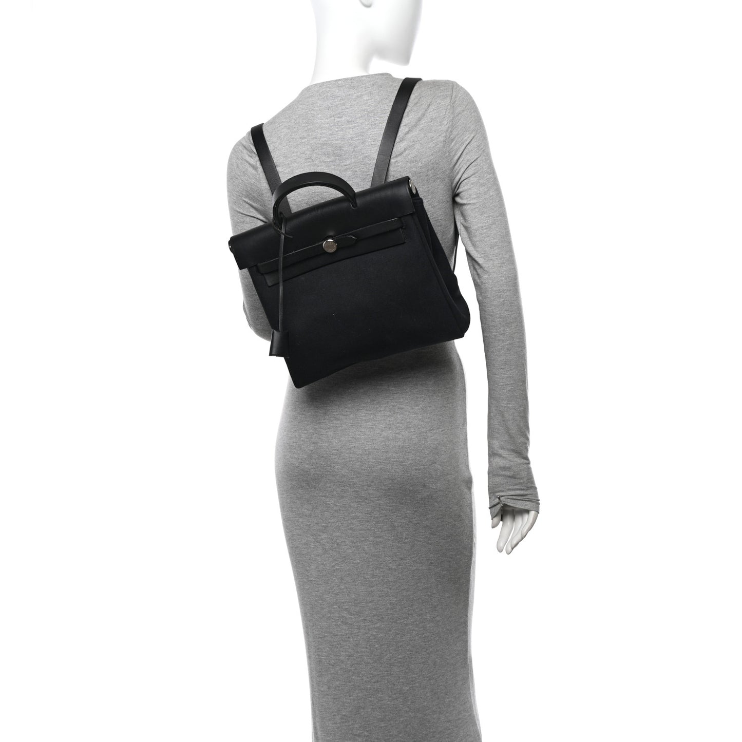 Toile Vache Calfskin Herbag 30 PM Backpack Black