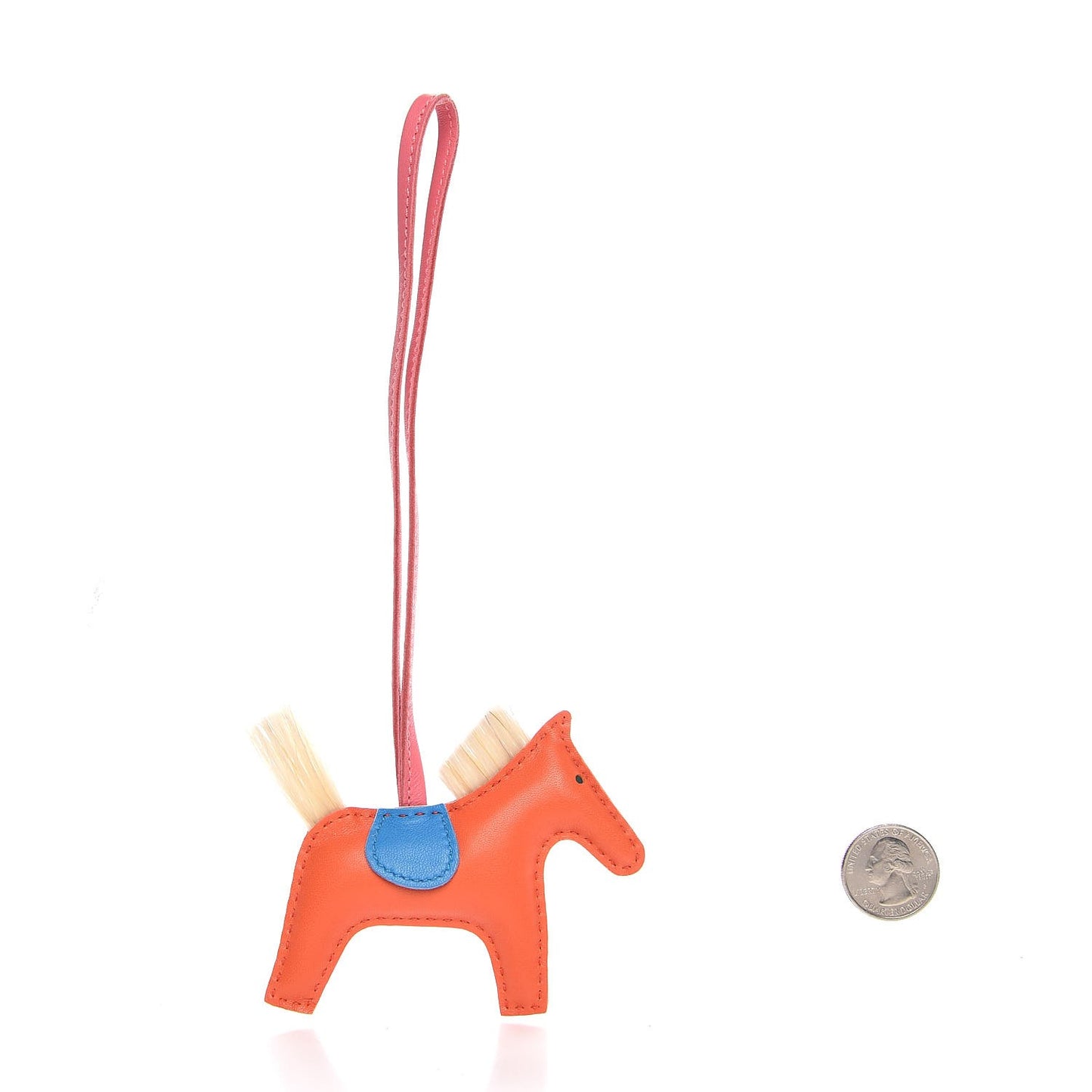 Milo Lambskin Horsehair Grigri Rodeo Horse Bag Charm PM Orange Poppy Bleu Zanzibar Rose Azalee