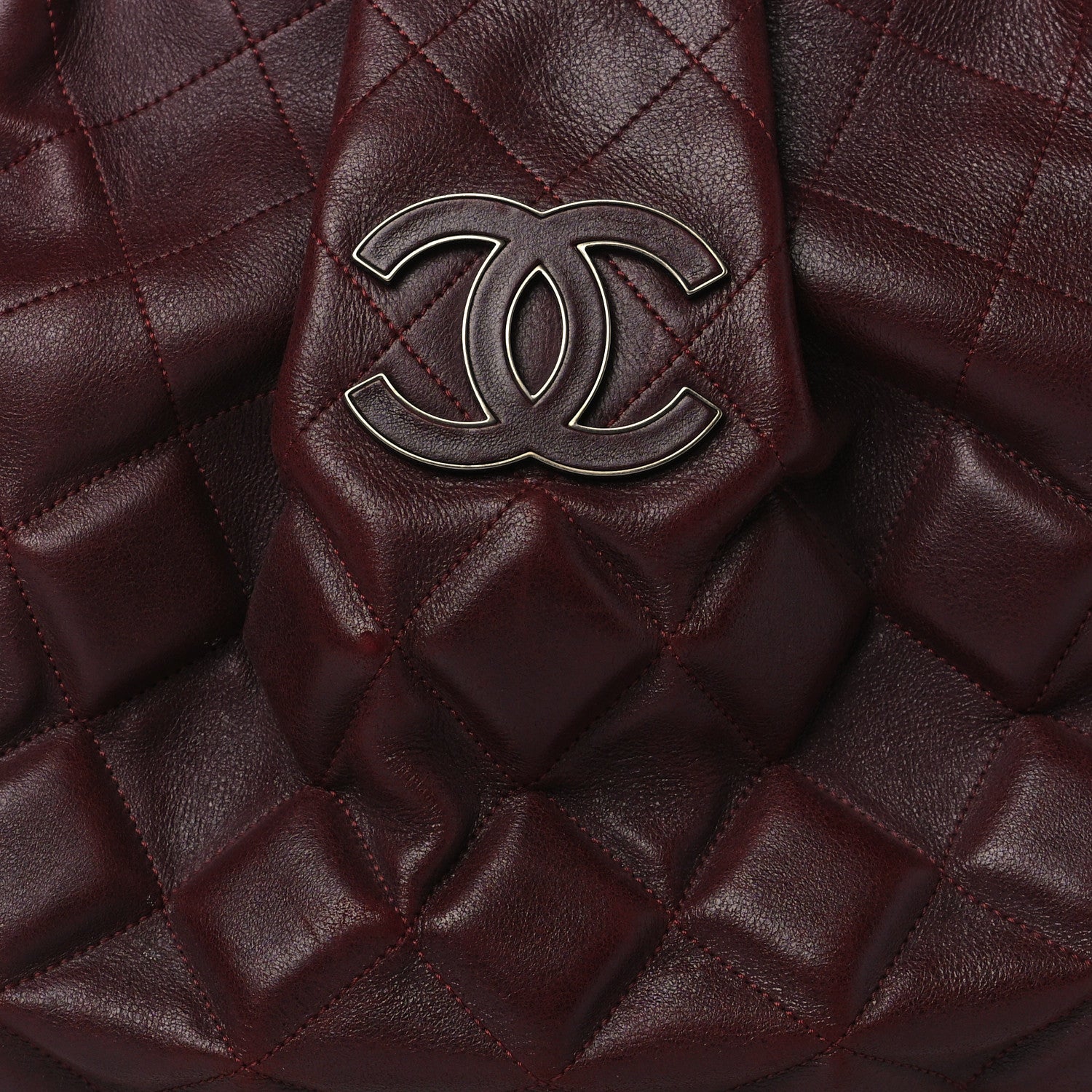 Chanel Calfskin Small Sloane Square Tote Burgundy 8 of 11
