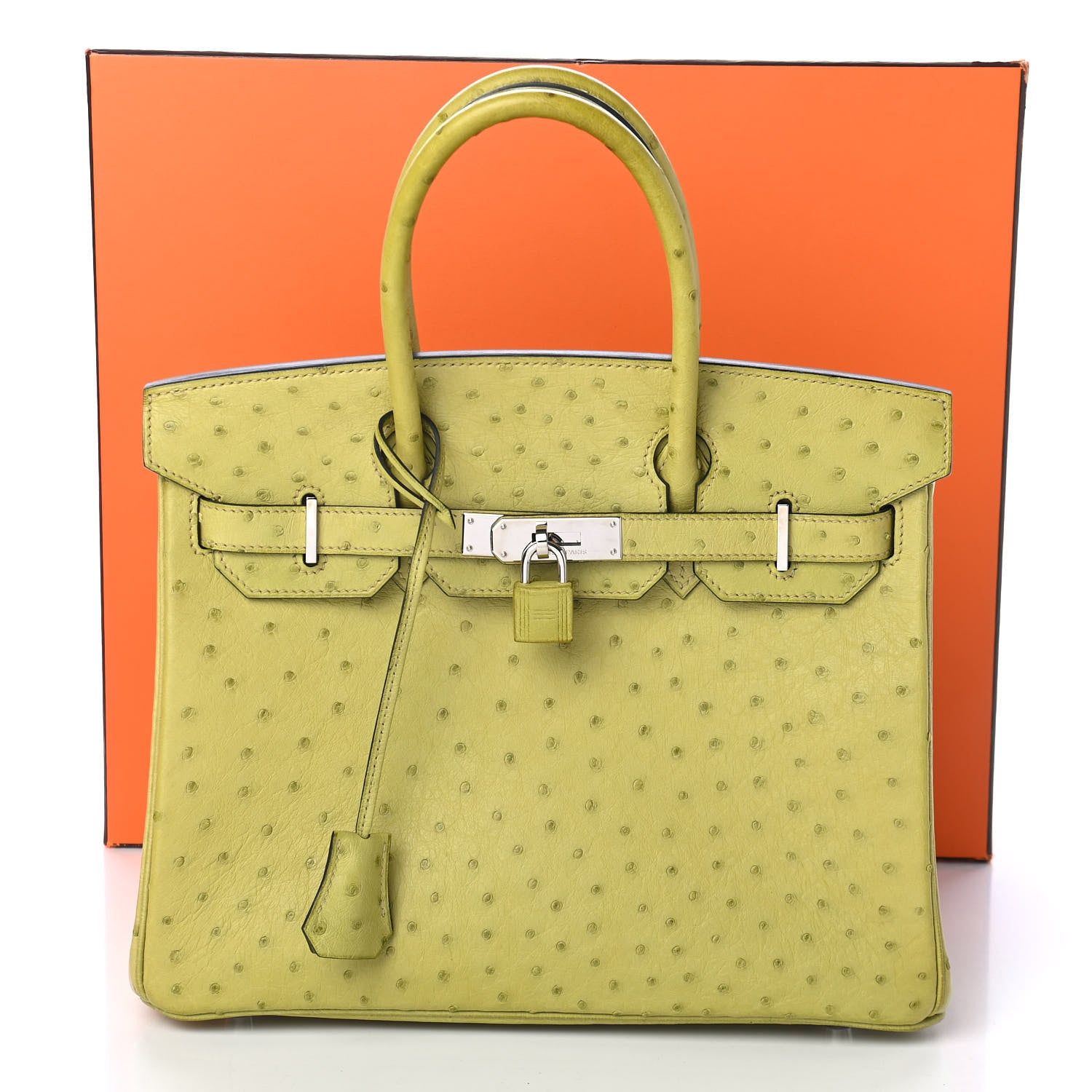Hermes Ostrich Birkin 30 Vert Anis 10 of 10