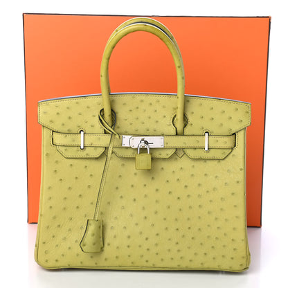 Hermes Ostrich Birkin 30 Vert Anis 10 of 10