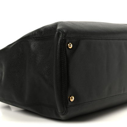 Chanel Calfskin Cerf Executive Shopper Tote Black 10 of 11