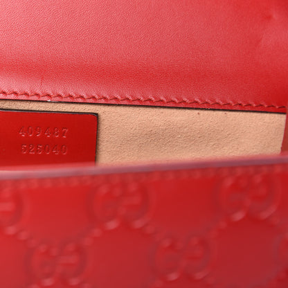 Gucci Guccissima Small Padlock Shoulder Bag Hibiscus Red 7 of 9