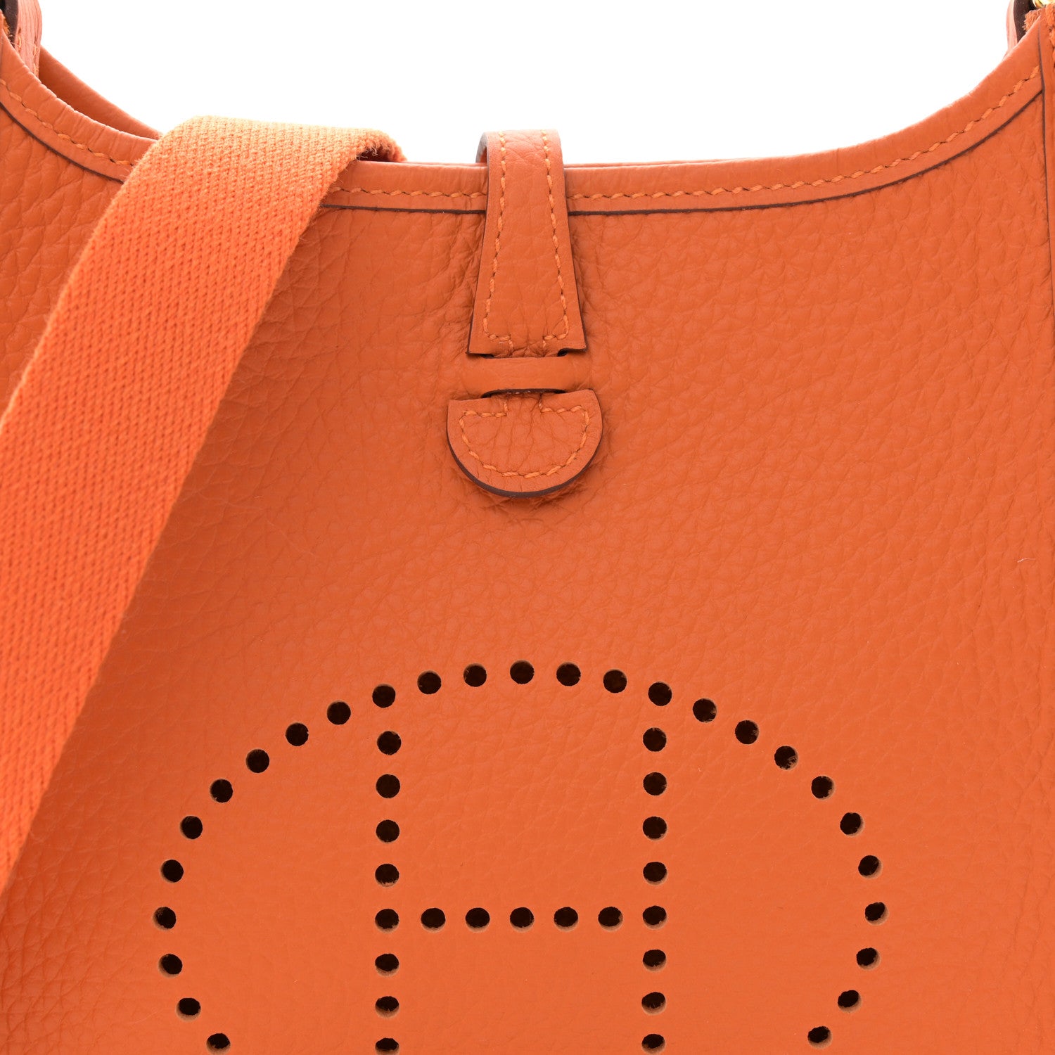 Hermes Taurillon Clemence Evelyne TPM Orange 8 of 11