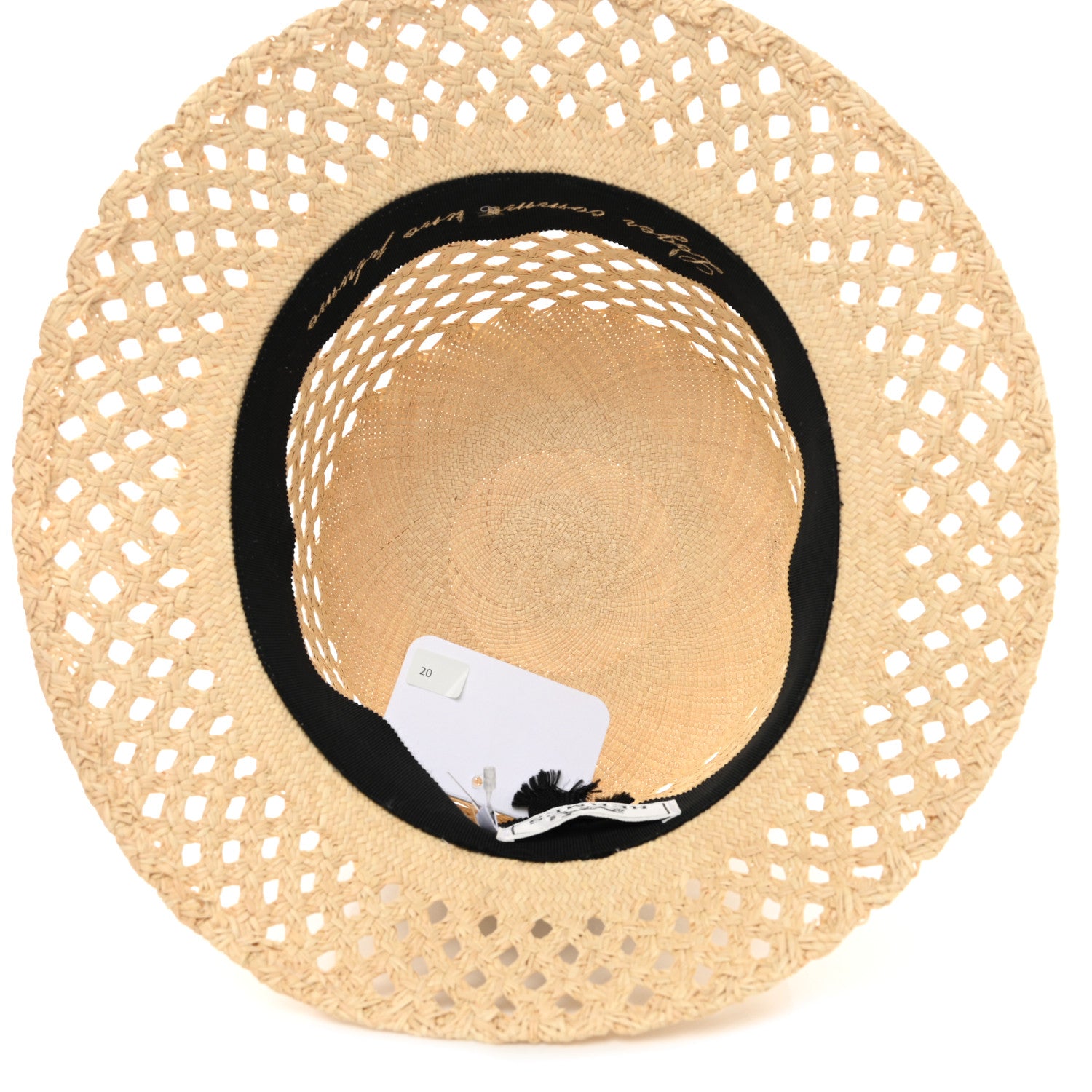 Hermes Straw Panama Elenora Hat 59 Naturel Black 7 of 12