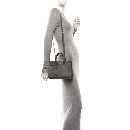 Saint Laurent Grained Calfskin Topstich Baby Sac De Jour Fog 2 of 11