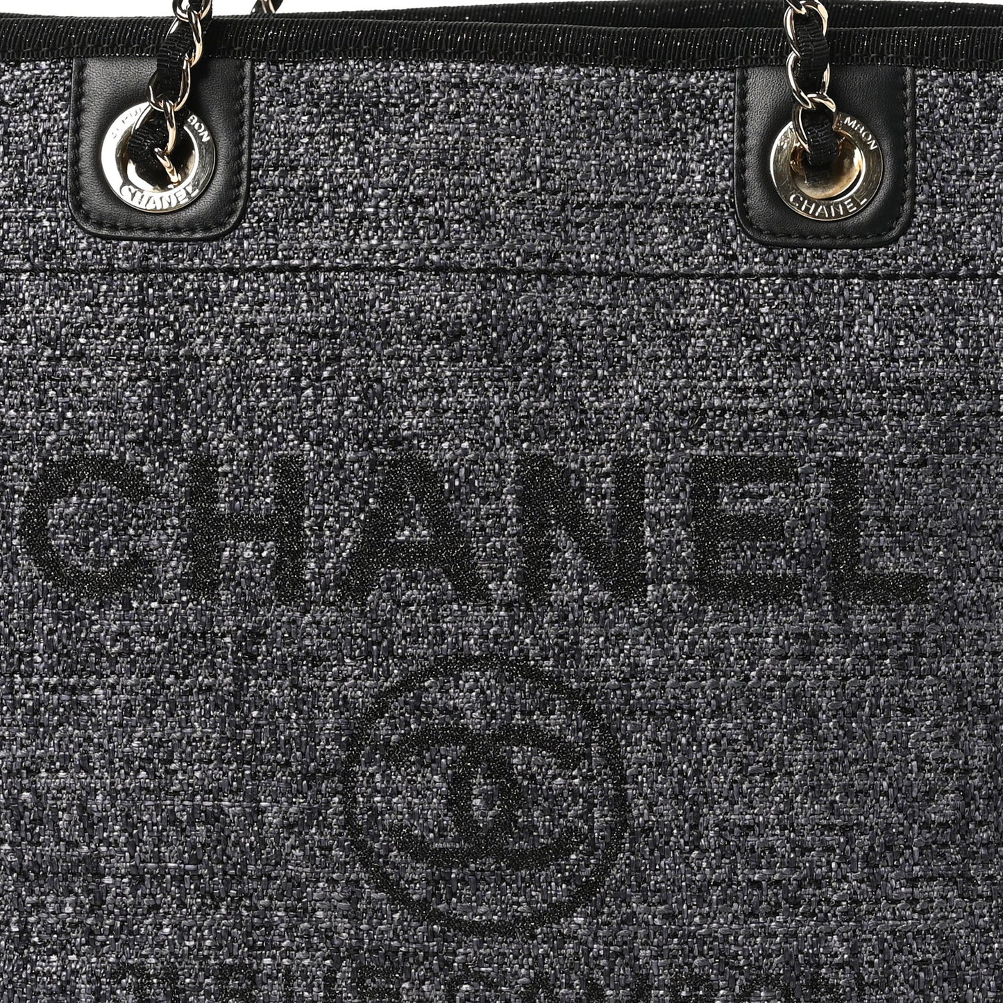 Mixed Fibers Calfskin Small Deauville Tote Blue