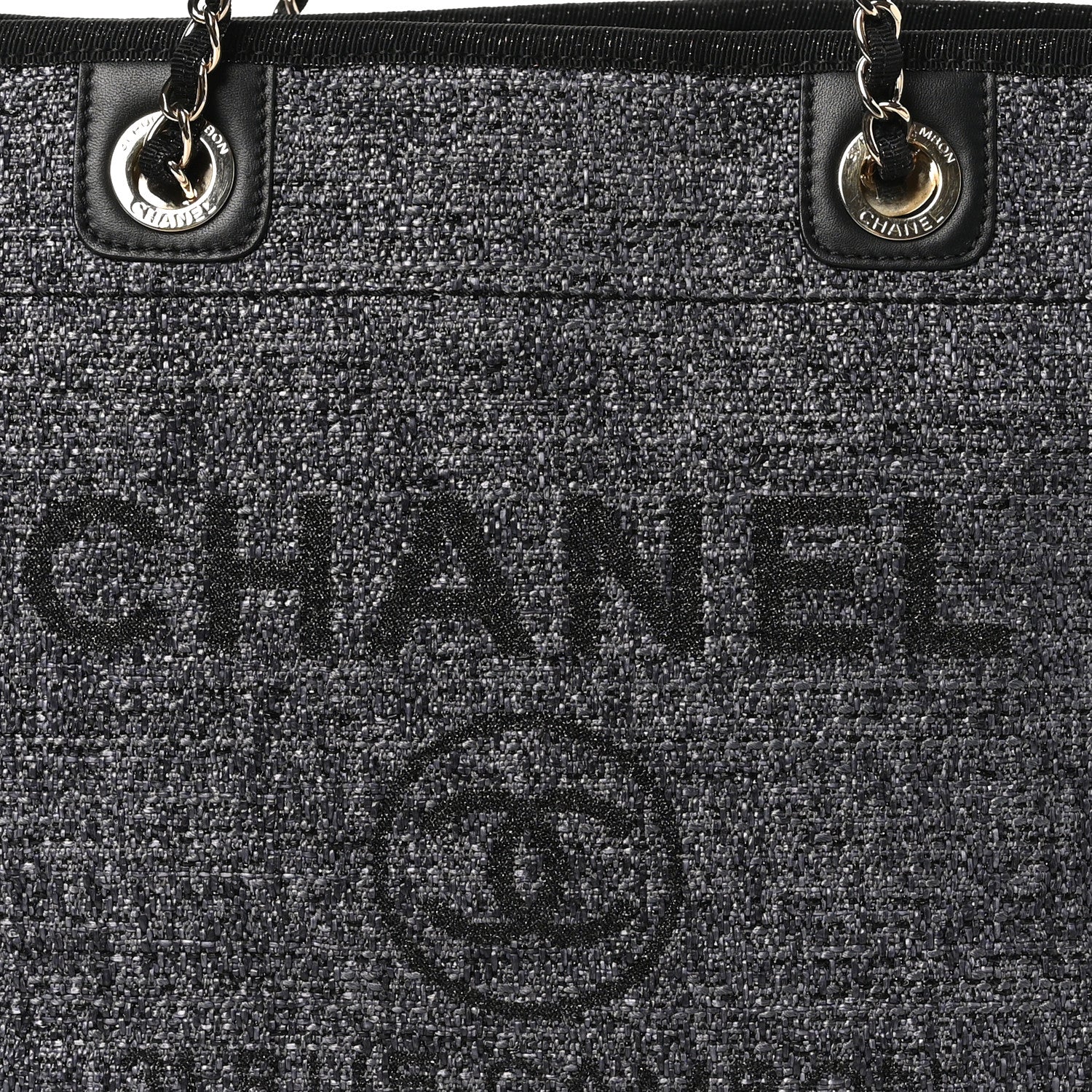 Chanel Mixed Fibers Calfskin Small Deauville Tote Blue 8 of 10