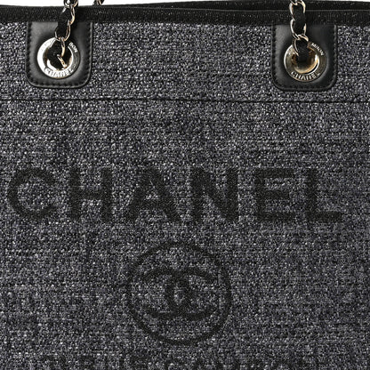 Chanel Mixed Fibers Calfskin Small Deauville Tote Blue 8 of 10