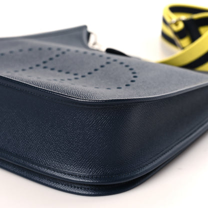 Hermes Epsom Amazone Evelyne III PM Bleu Indigo Lime 9 of 10