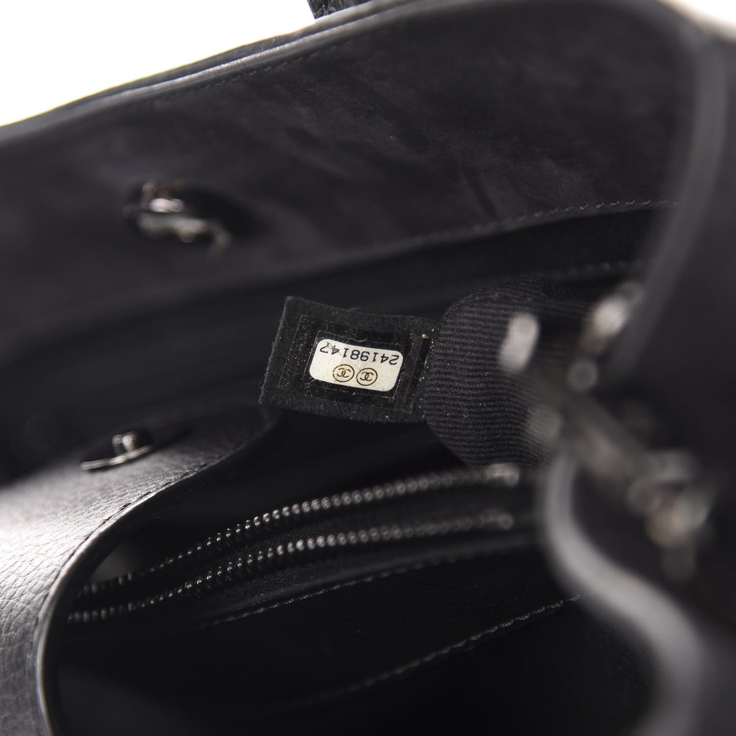 Grained Calfskin Suede Small Neo Executive Shopper Tote Black