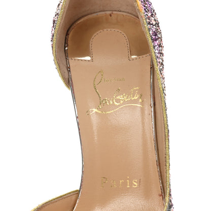 Christian Louboutin Glitter Demi You 100 Pumps 35 Rosette Gold 6 of 7