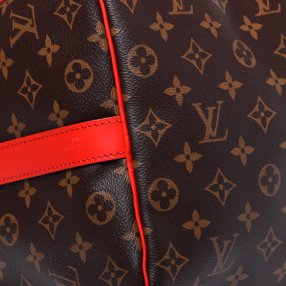 Louis Vuitton Calfskin Monogram Keepall Bandouliere 50 Coquelicot 8 of 12