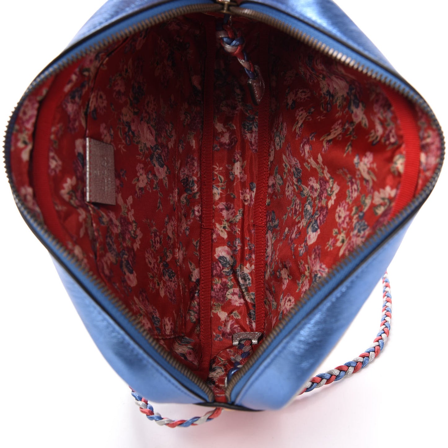 Laminated Nappa Trapuntata Small Zumi Shoulder Bag Rosso Marine Argento