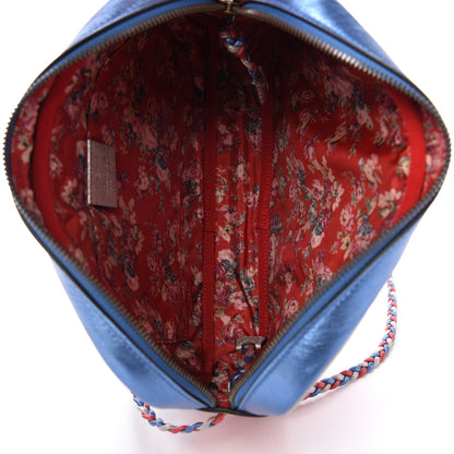 Gucci Laminated Nappa Trapuntata Small Zumi Shoulder Bag Rosso Marine Argento 5 of 10
