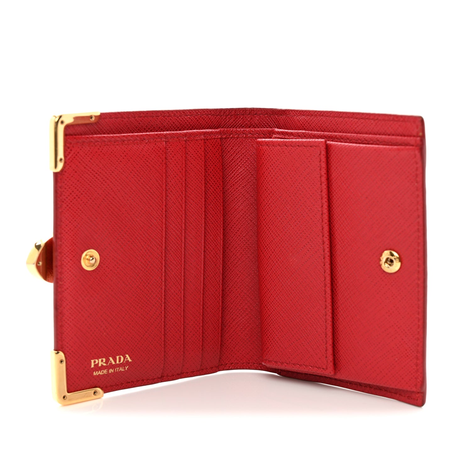 Saffiano Cahier Compact Flap Wallet Fuoco