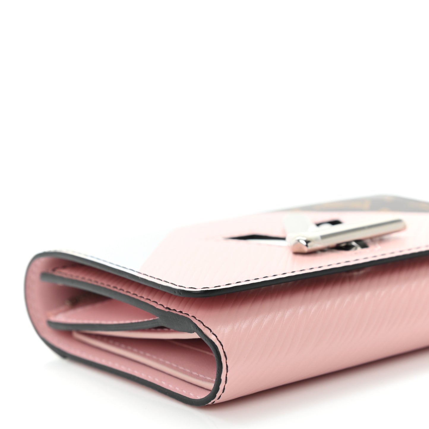 Epi Monogram Tape Twist Compact Wallet Rose White