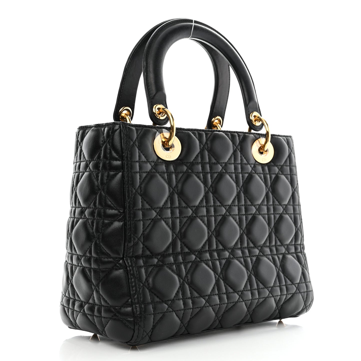 Lambskin Cannage Medium Lady Dior Black