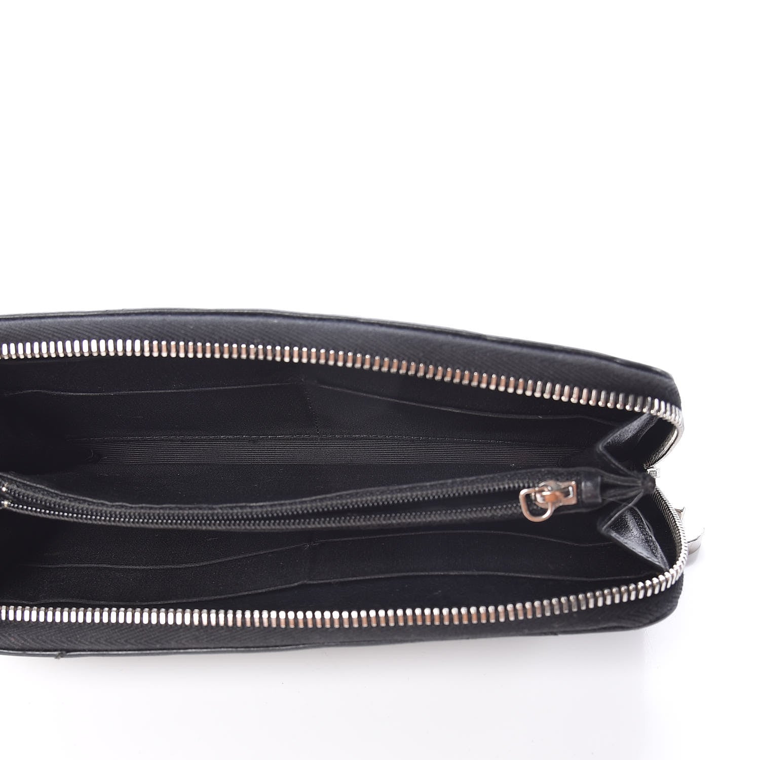 Chanel Lambskin Chevron Quilted CC Zip Around Wallet Black 5 of 14