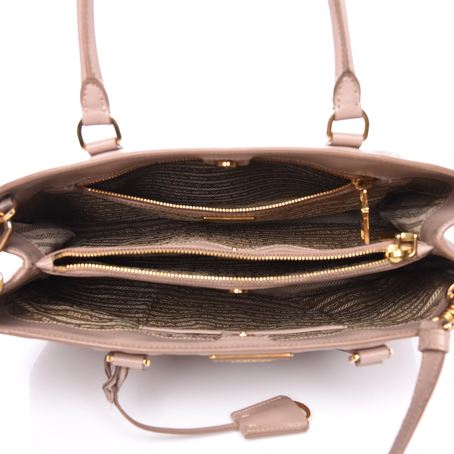 Prada Saffiano Small Double Handle Tote Mughetto 6 of 21
