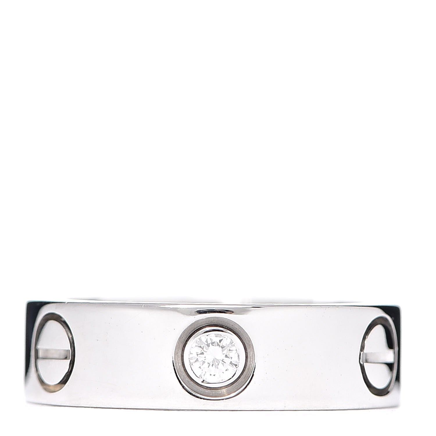 Cartier 18K White Gold 3 Diamond 5.5mm LOVE Ring 50 5.25 1 of 5