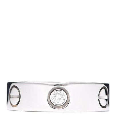 Cartier 18K White Gold 3 Diamond 5.5mm LOVE Ring 50 5.25 1 of 5