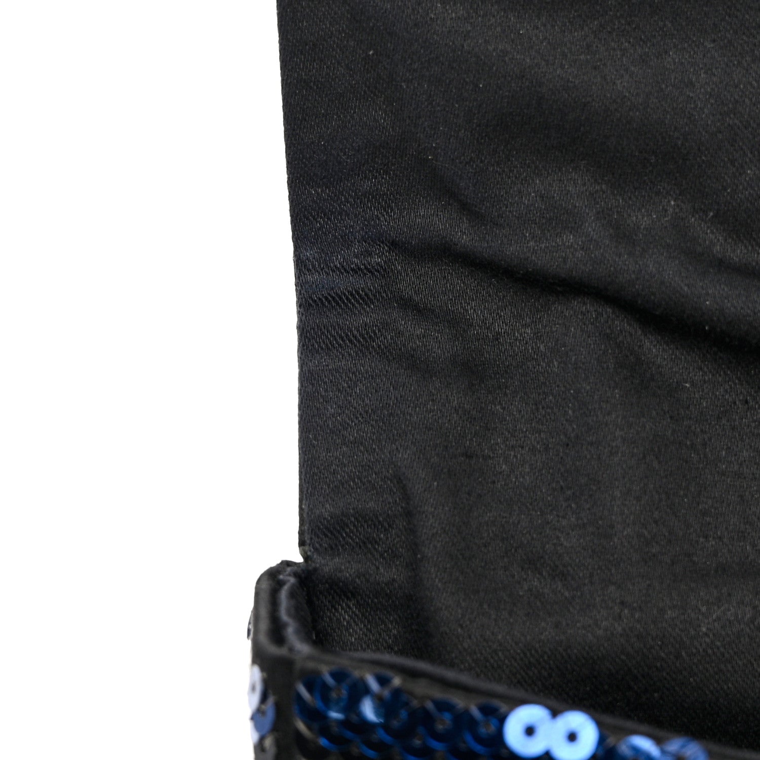Prada Paillettes Striped Clutch Black Blue 9 of 9