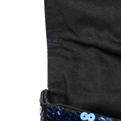 Prada Paillettes Striped Clutch Black Blue 9 of 9