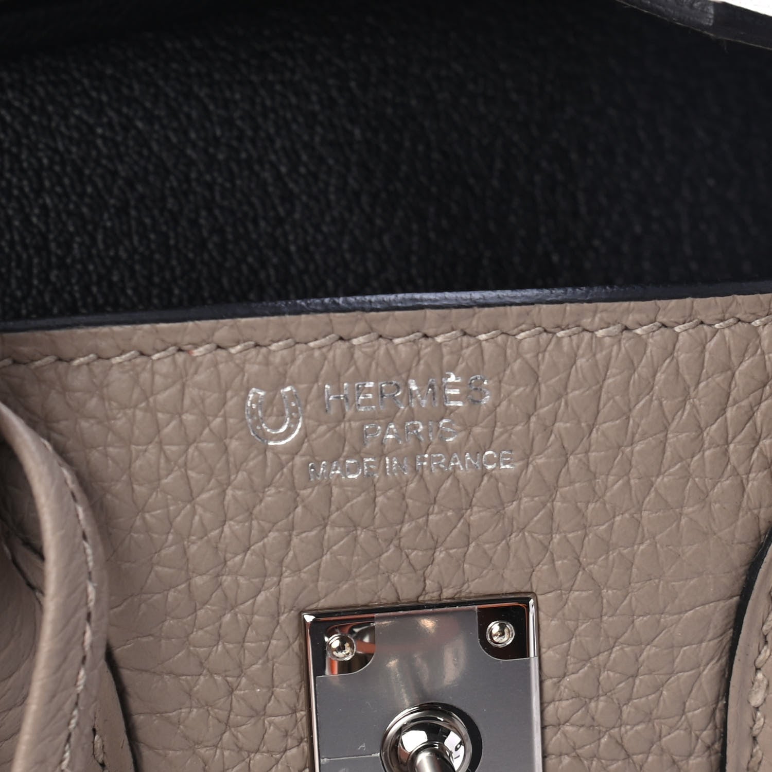 Hermes Togo Horseshoe Birkin 25 Gris Tourterelle Black 5 of 8