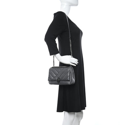 Bulgari Diamond Goatskin Matelasse Mini Serpenti Cabochon Crossbody Charcoal 2 of 9