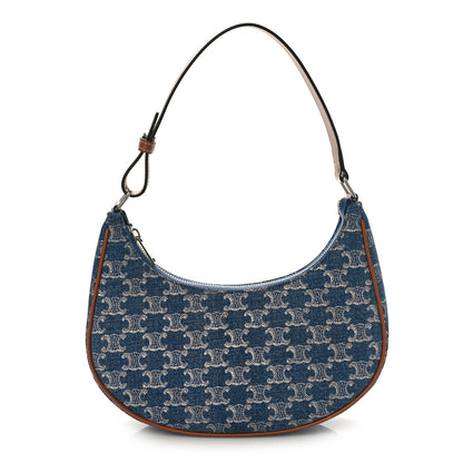 Celine Denim Triomphe Ava Shoulder Bag Blue 1 of 7