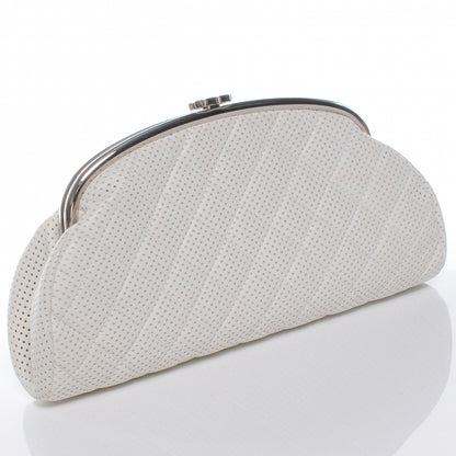 Chanel Lambskin Perforated Timeless Clutch White 3 of 7