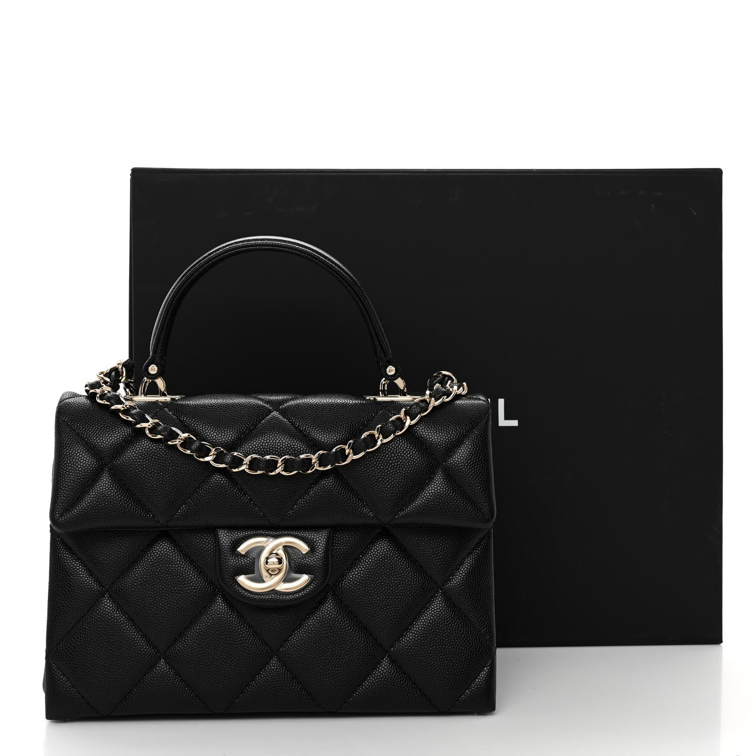 Chanel Caviar Quilted Mini Retro Twist Top Handle Flap Black 11 of 11