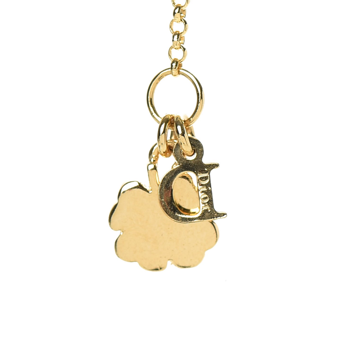 Crystal Rings Double Chain Necklace Gold